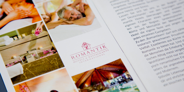 Broschüre für die Hotelgruppe Romantik Hotels
